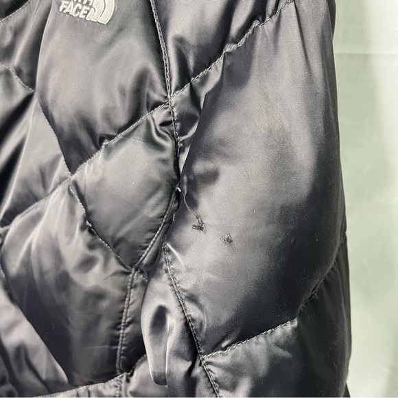 The North Faced 550 Grey Full Zip Goose Down Puffer Jacket Women’s Large - Picture 7 of 7